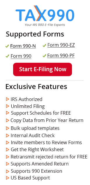 Form990 E-Filing Promotion Banner